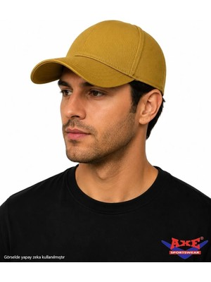 Axe Sportswear Arkası Ayarlanabilir Cırt Cırtlı Kasketli Beyzbol Spor Günlük Basic Kep Şapka