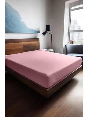 Kazan Hobi Soley Plane 200X200 Ranforce Fited Çarşaf, Pembe