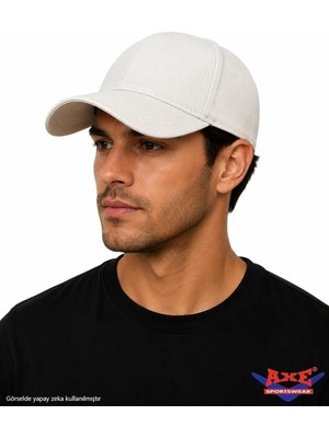 Axe Sportswear Arkası Ayarlanabilir Cırt Cırtlı Kasketli Beyzbol Spor Günlük Basic Kep Şapka