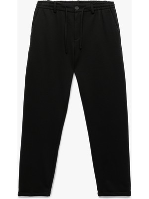 Koton Beli Lastikli Düğmeli Slim Fit Pike Kumaş Cepli Chino Pantolon
