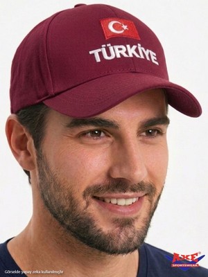 Axe Sportswear Arkası Ayarlanabilir Cırtlı Türkiye Türk Bayrağı Nakışlı Işlemeli Kasketli Beyzbol Kep Şapka