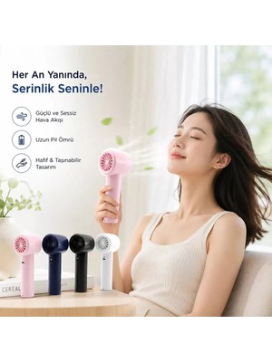 Mini El Fanı - Ayarlanabilir Hız - Dijital Gösterge - 5W - Karışık Renk Midastech