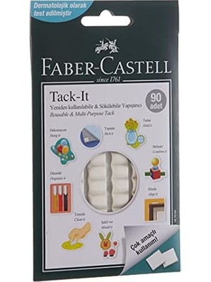 Tack-It Beyaz, 50 Gr, 90 Parça, Yeniden Kullanılabilir Hamur Yapıştırıcı, Sökülebilir ve Iz Bırakmaz