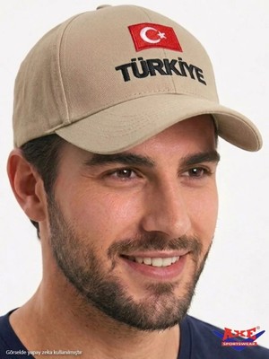 Axe Sportswear Arkası Ayarlanabilir Cırtlı Türkiye Türk Bayrağı Nakışlı Işlemeli Kasketli Beyzbol Kep Şapka
