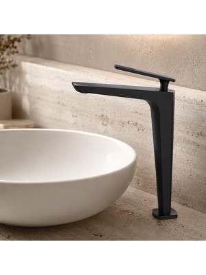 Fontana FG-4125 Mat Siyah Yüksek Lavabo Batayası