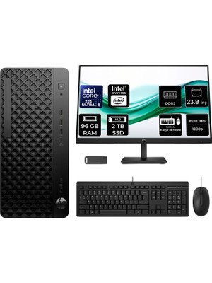 Hp Prodesk 4 Tower G1I Intel Core Ultra 5 225 96GB Ram 2tb SSD 23.8" Fhd Freedos D36TQETP619 Masaüstü Bilgisayar + Per4 USB Bellek