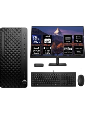 Hp Prodesk 4 Tower G1I Intel Core Ultra 5 225 96GB Ram 1tb SSD 27" Fhd Freedos D36TQETP918 Masaüstü Bilgisayar + Per4 USB Bellek