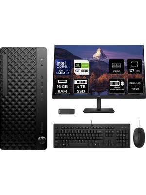 Hp Prodesk 4 Tower G1I Intel Core Ultra 5 225 Gt 1030 4gb 16GB Ram 4tb SSD 27" Fhd Freedos D36TQETP1024 Masaüstü Bilgisayar + Per4 USB Bellek