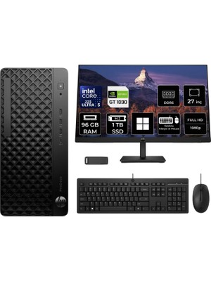 Hp Prodesk 4 Tower G1I Intel Core Ultra 5 225 Gt 1030 4gb 96GB Ram 1tb SSD 27" Fhd WIN11 Pro D36TQETP1078 Masaüstü Bilgisayar + Per4 USB Bellek