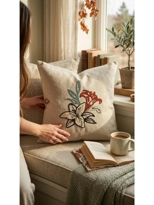 Bella Home Punch Nakış Kırlent Kılıfı (2’li) 40 cm x 40 cm