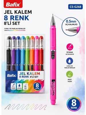 Bafix Chosch CS-G268 Jel Kalem 0.5 mm | 8 Renk 8’li Set