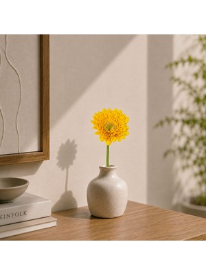 Dekorsende Yapay Gerbera Çiçeği Dal Sarı 60 cm