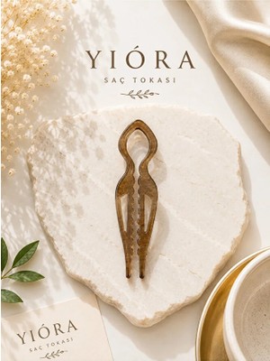 Yiora Kadın Nostaljik Desenli Kaydırmaz Dayanıklı Fransız Model French Pin Topuz Tokası 11CM