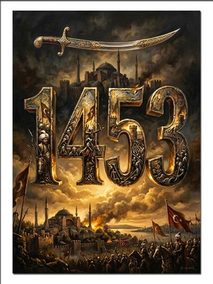 Karizma Tablo 1453 Fetih Altın Kılıç ve Ordu Dekoratif Kanvas - Mdf Ahşap Tablo