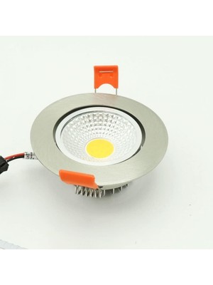 Saten Krom Sıva Altı Spot Cob LED Armatür 5W Trafolu (Ilık Beyaz 4000K)