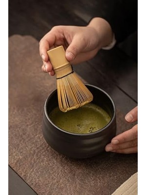 Bambu Matcha Çayı Karıştırıcı Fırça ve Kaşık Bamboo Whisk Köpürtücü CIN552