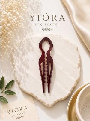 Yiora Kadın Nostaljik Desenli Kaydırmaz Dayanıklı Fransız Model French Pin Topuz Tokası 11CM