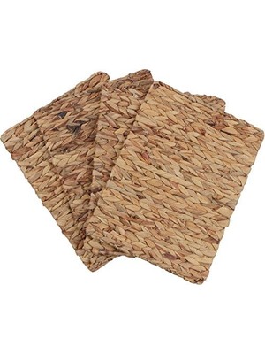 Trademark Innovations 16 "x 12" Dikdörtgen Dokuma Iç Mekan Veya Dış Mekan Doğal Su Sümbülü Servis Altlıkları (4'lü Set)
