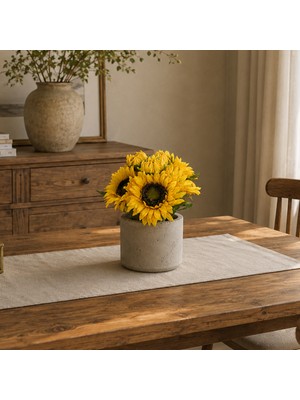 Dekorsende Yapay Ayçiçeği Demet Sarı 28 cm