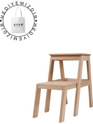 STEP KARYA İKİ BASAMAKLI MASİF TABURE MERDİVEN (YÜKSEKLİK 55 CM)