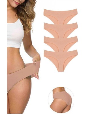 Hace Bazaar 4 Adet Kadın Dikişsiz Lazer Kesim Esnek Iz Yapmayan Külot Ten Mudanis