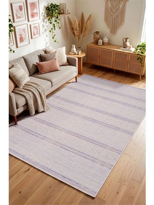 Koza Home Vivaldi Lila Pembe Tozumaz Halı Kilim Salon Oturma Odası Yolluk Yatak Odası Koridor Halısı A0057A, 48 x 80