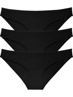 Hace Bazaar 3 Adet Süper Eko Set Likralı Kadın Slip Külot Siyah