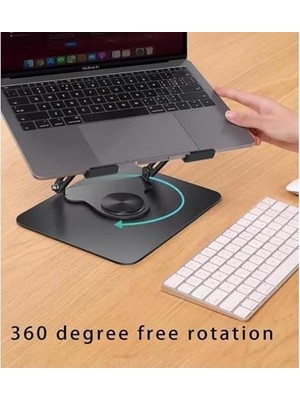 Daytona ZR-110 B Alüminyum 360 Derece Dönen Tabanlı Katlanabilir Taşınabilir Laptop Standı (Koyu Gri)
