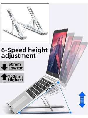 Metal Tablet Tutucu, Dizüstü Bilgisayar Standı, Masa Üstü Bilgisayar Standı, Ayarlanabilir Alüminyum Katlanabilir, Taşınabilir, MacBook Air Pro, Ipad, Lenovo Uyumlu, 10-15,6” Uyumludur