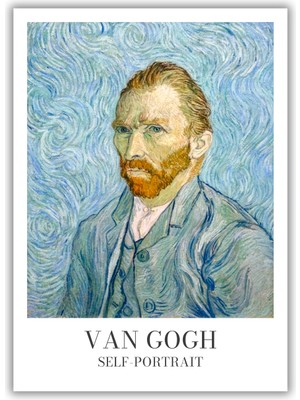 Rosaart Vincent Van Gogh Self Portrait Otoportre 1889 Çerçevesiz Poster, Klasik Sanat Posteri