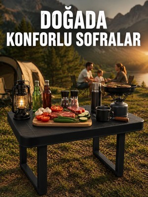 Eco Lounge Taşınabilir Katlanır Kamp Masası Sağlam Plastik Çok Amaçlı Masa