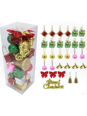 Yılbaşı Ağacı Lüks Süsleme Seti, 4,5cm x 30 Parça