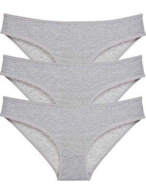 Hace Bazaar 3 Adet Süper Eko Set Likralı Kadın Slip Külot Gri Mudanis