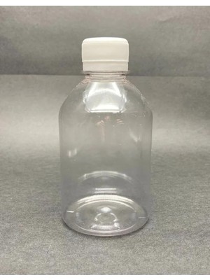 250 cc Düz Model Pet Şişe - Beyaz Kapaklı - 250 ml Boş Pet Şişe (10 Adet) Numune Şişesi
