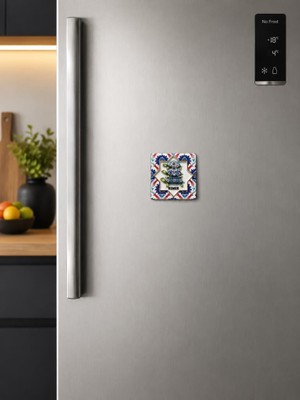 Magnet Kemer Kaplumbağa Desenli Dekoratif Buzdolabı Magneti 7x7 cm