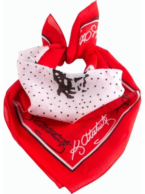 Eco Lounge Atatürk Imzalı Desenli Bandana 50*50