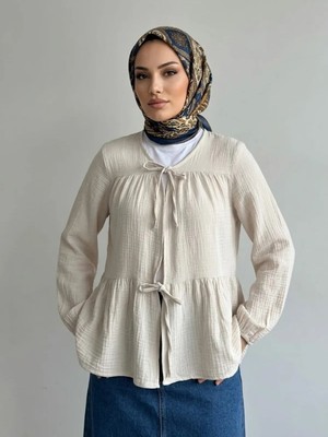 Miostil Iki Bağlamalı Müslin Tunik-Taş