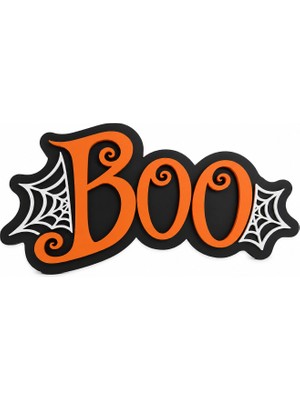 Yapı3D Cadılar Bayramı "boo" Dekoratif Masa ve Raf Süsü | Halloween Temalı Dekor | Parti ve Ev Süsleme
