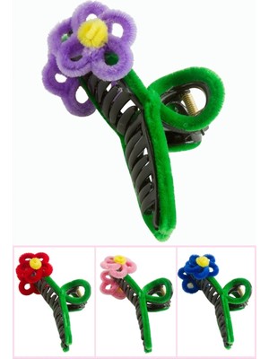 Eco Lounge Çiçek Tüylü Mandal Toka 11 cm