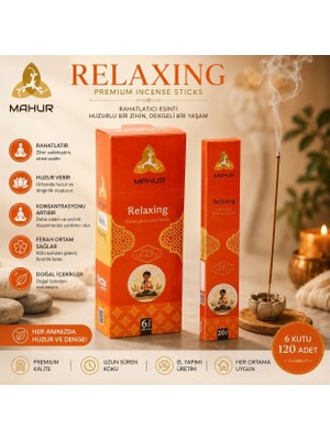 Trendhane Mahur Relaxing Rahatlatıcı Çubuk Tütsü 120 Adet – 6 Kutu x 20 Adet, Premium Kokulu Tütsü, Ev Ofis Yoga ve Meditasyon Için Ortam Kokusu