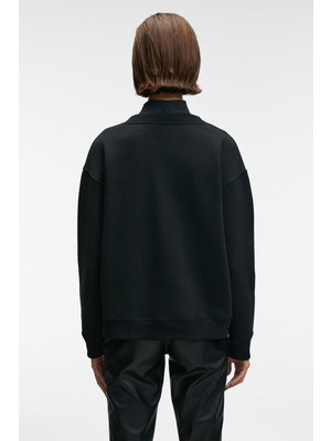 Ethiquet Arınel Kadın V Yaka Regular Fit Siyah Sweatshirt