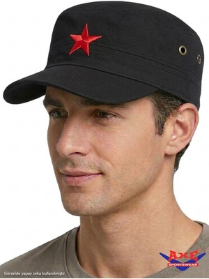 Axe Sportswear Yazlık Yıldız Nakışlı Arkası Cırtlı Ayarlanabilir Castro Cap Kep Avcı Model Şapka