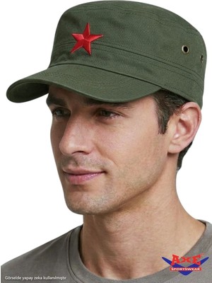 Axe Sportswear Yazlık Yıldız Nakışlı Arkası Cırtlı Ayarlanabilir Castro Cap Kep Avcı Model Şapka