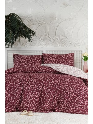 Elart Jasmin Nevresim Takımı Çift Kişilik (200X220 Cm) Bordo