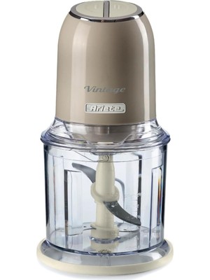 Ariete Vintage Doğrayıcı Bej 0438/03-2 Hız Kademeli, 2 Buton ve 4 Paslanmaz Çelik Bıçak, Sebz