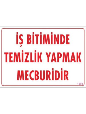 Aydogan's Dy Temizlik Düzen Uyarı Levhası 25X35 KOD:1202