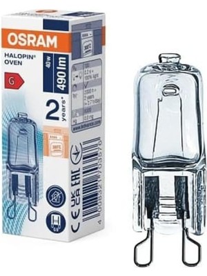 Osram Halopin Halojen Ampul G9, 40W, 220V, Sarı Işık, Fırın Ampülü