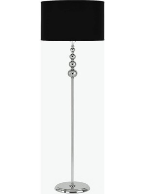 Venüs Vega Dört Top / Modern Krom Metal Lambader / Siyah Krom Şerit Kumaş Başlık / Ayaklı Ayd