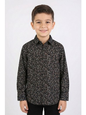 Kinderos Desenli Uzun Kollu Erkek Çocuk Gömlek - 26Y 3507