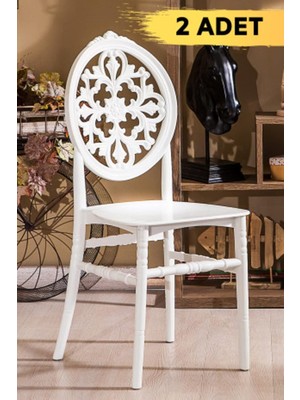 Mobetto 2 Adet Venüs Mat Beyaz Pratik Sandalye/balkon-Bahçe-Mutfak